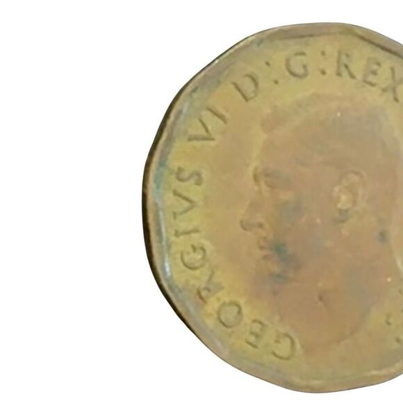 1942 Canada 5 Cents - George VI dodecagonal, tombac Coin KM# 39 - Picture 3 of 9